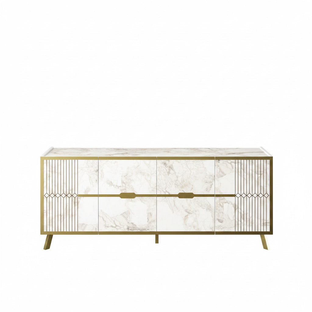 Aparador ELOISE / mármol blanco / dorado