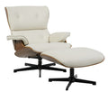 Butaca AMERICA con ottoman / madera / similpiel beige