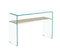 Consola POITIERS, estante, cristal,  110 x 40 cms
