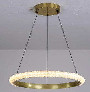 Lámpara BERKA 40, colgante, aluminio, dorada, acrílico, led
