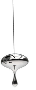 Lámpara HERDA H305, colgante, metal, cristal plateado