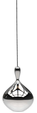 Lámpara HERDA H355, colgante, metal, cristal plateado