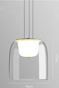 Lámpara WITTEN H170, colgante, metal, cristal, led