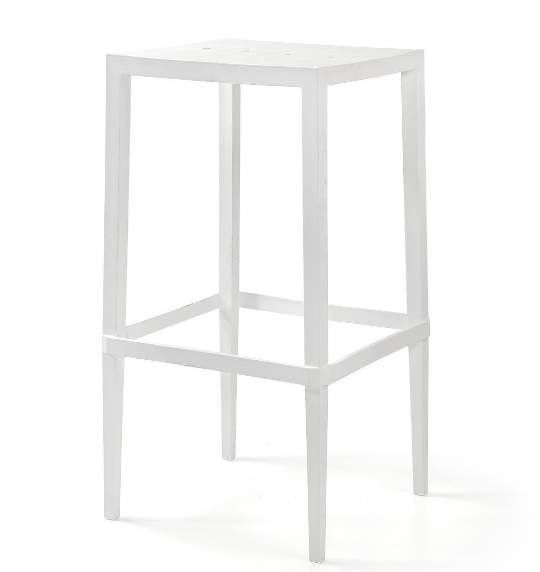 Mesa alta CHOPIN-103, apilable, polipropileno blanco, 50 x 50 x 103 cms