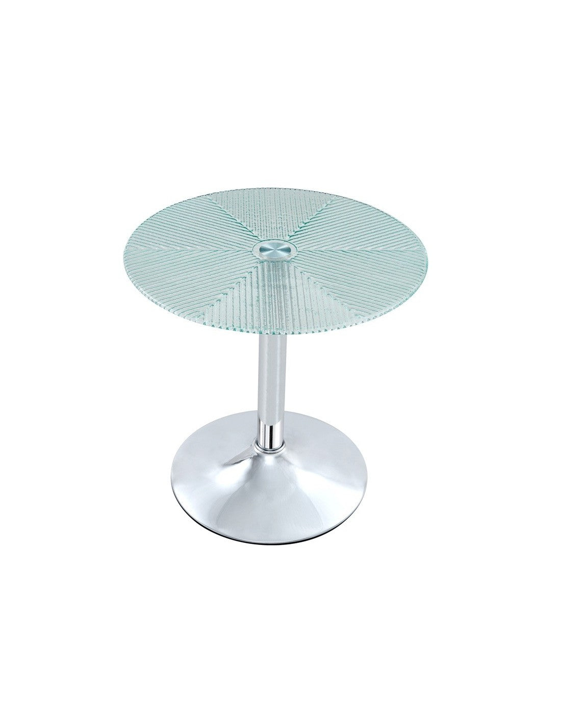 La mesa auxiliar circular AVEIRO cristal templado de Torrevieja - Muebles Mercatoro