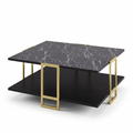 esa de centro Siena en mármol negro con estructura dorada, mueble de salón elegante disponible para entrega en Torrevieja y Costa Blanca - Muebles Mercatoro.
