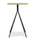 Mesa BISTRÓ, alta, metal negro, tapa de MDP color miel, 60 x 60 cms