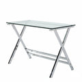 Mesa DELFOS / cromada / cristal / 110x55 cms
