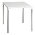 Mesa DOROTEA, aluminio, polipropileno blanco 70x70 cms