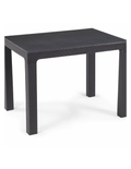 Muebles de exterior resistentes al sol en Orihuela Costa: mesa de terraza antracita 100x70 cm imitación ratán para hostelería y hogar