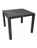 Mesa de exterior premium en color antracita resistente a los rayos UV y la humedad, con acabado elegante de imitación ratán para decoración de jardines y villas