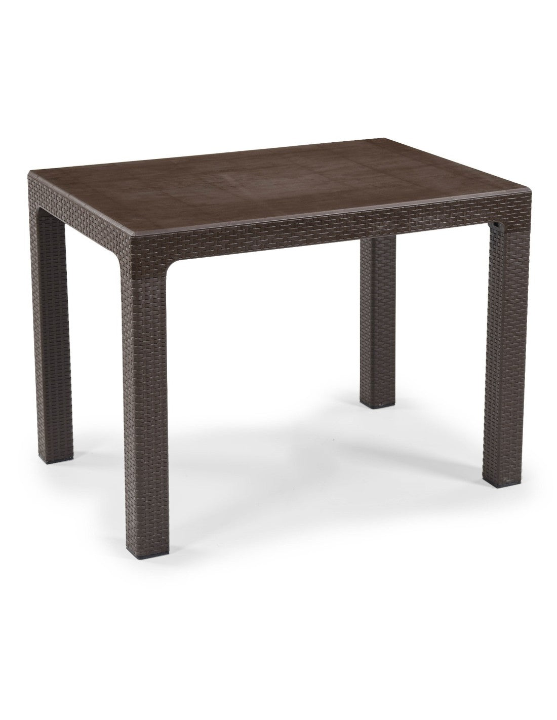 Mobiliario de jardín en Ciudad Quesada: mesa de exterior color chocolate 100x70 cm resistente al sol, ideal para villas y hostelería en Rojales
