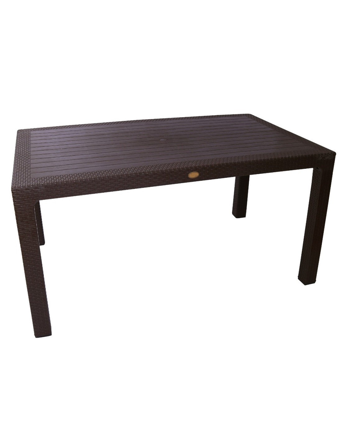 Muebles de exterior en Gran Alacant: mesa de diseño chocolate 150x90 cm resistente al sol y al salitre, ideal para jardines y hostelería en Santa Pola