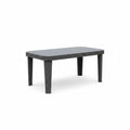 Mesa de jardín imitación ratán polipropileno antracita 150x90 cm exterior terraza de la Costa Blanca