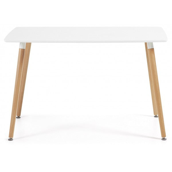 Mesa NURY, madera, tapa lacada blanca, 120 x 80 cms