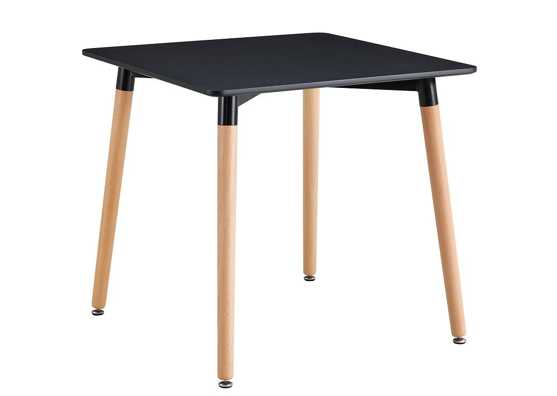 Mesa NURY, madera, tapa lacada negra, 80 x 80 cms