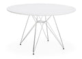 Mesa STAR, cromada, lacada blanca, 120 cms de diámetro