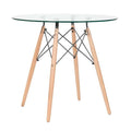 Mesa STAR (TO), madera, cristal, 100 cms de diámetro