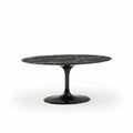 Mesa de comedor ovalada de mármol negro marquina de 160 cm con base de fibra de vidrio negra en Villajoyosa