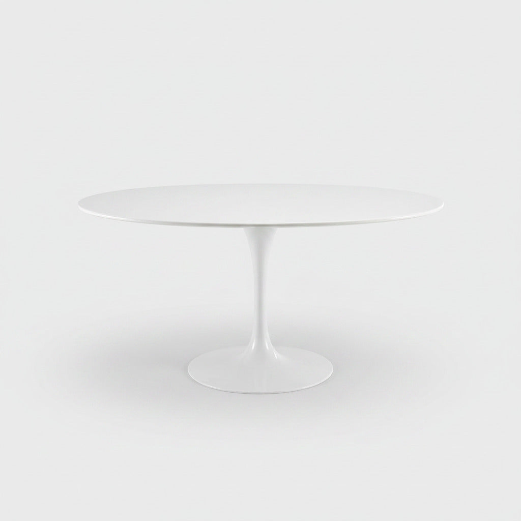 Mesa TUL, oval, fibra de vidrio, tapa lacada blanca, 160 x 90 cms
