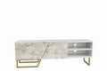 Mueble de TV MARCUS, biIaminado mármol blanco, 150 cms.
