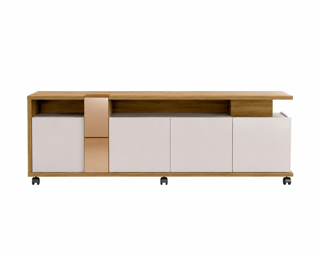 Mueble TV NEW CRISTAL / miel y cacao / 183 cms