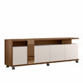 Mueble TV NEW CRISTAL, nogal y blanco roto, 183 cms.