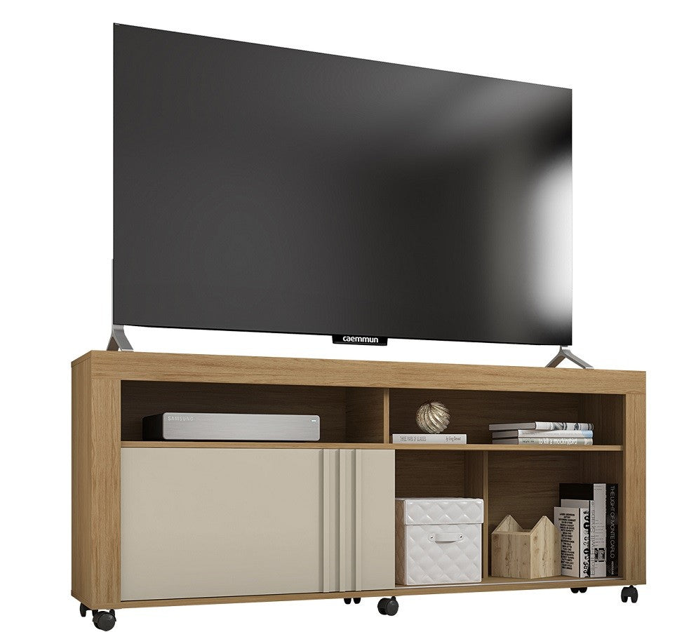 Mueble TV NEW JOY, buriti y blanco roto, 160 cms.