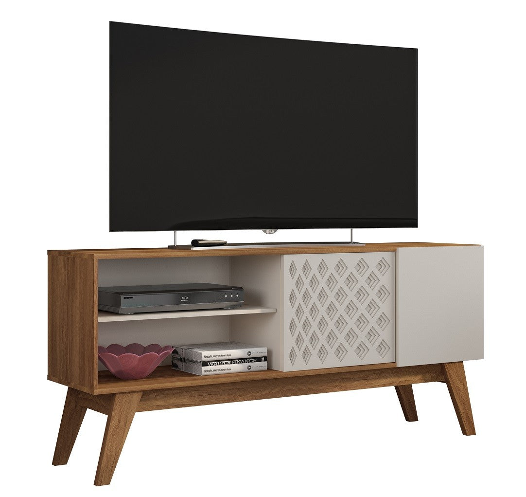 Mueble TV PREMIUM, matte y blanco roto, 150 cms.