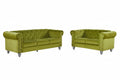 Set de sofás de diseño 3 y 2 plazas tapizados en terciopelo verde 38, muebles de lujo para salones exclusivos en Cabo Roig