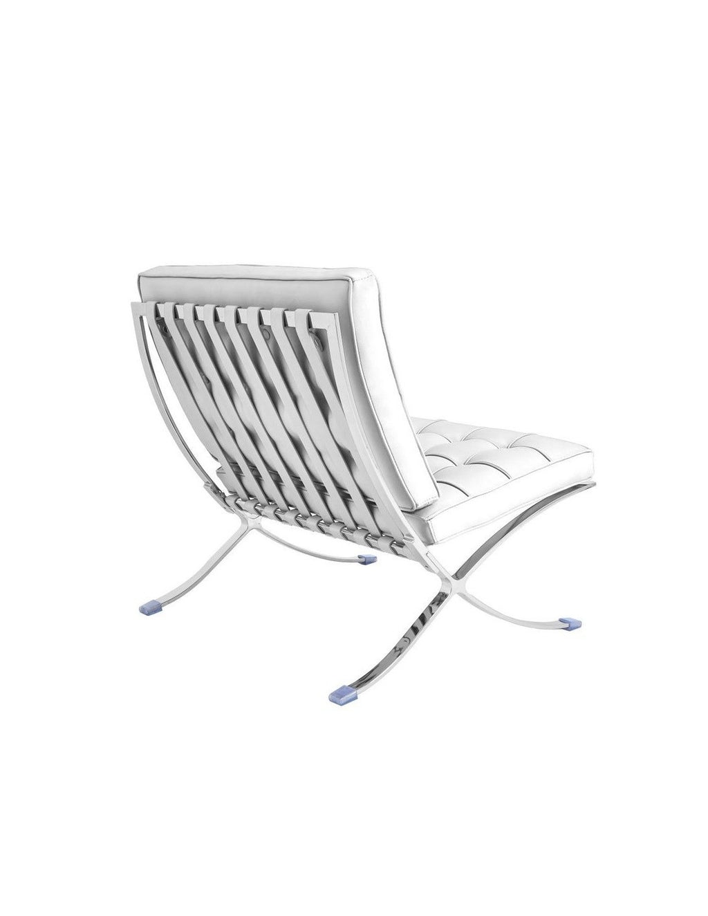 Detalle silla diseño piel top blanca con interior espuma alta densidad y estructura acero inoxidable - muebles diseño Granada y Murcia