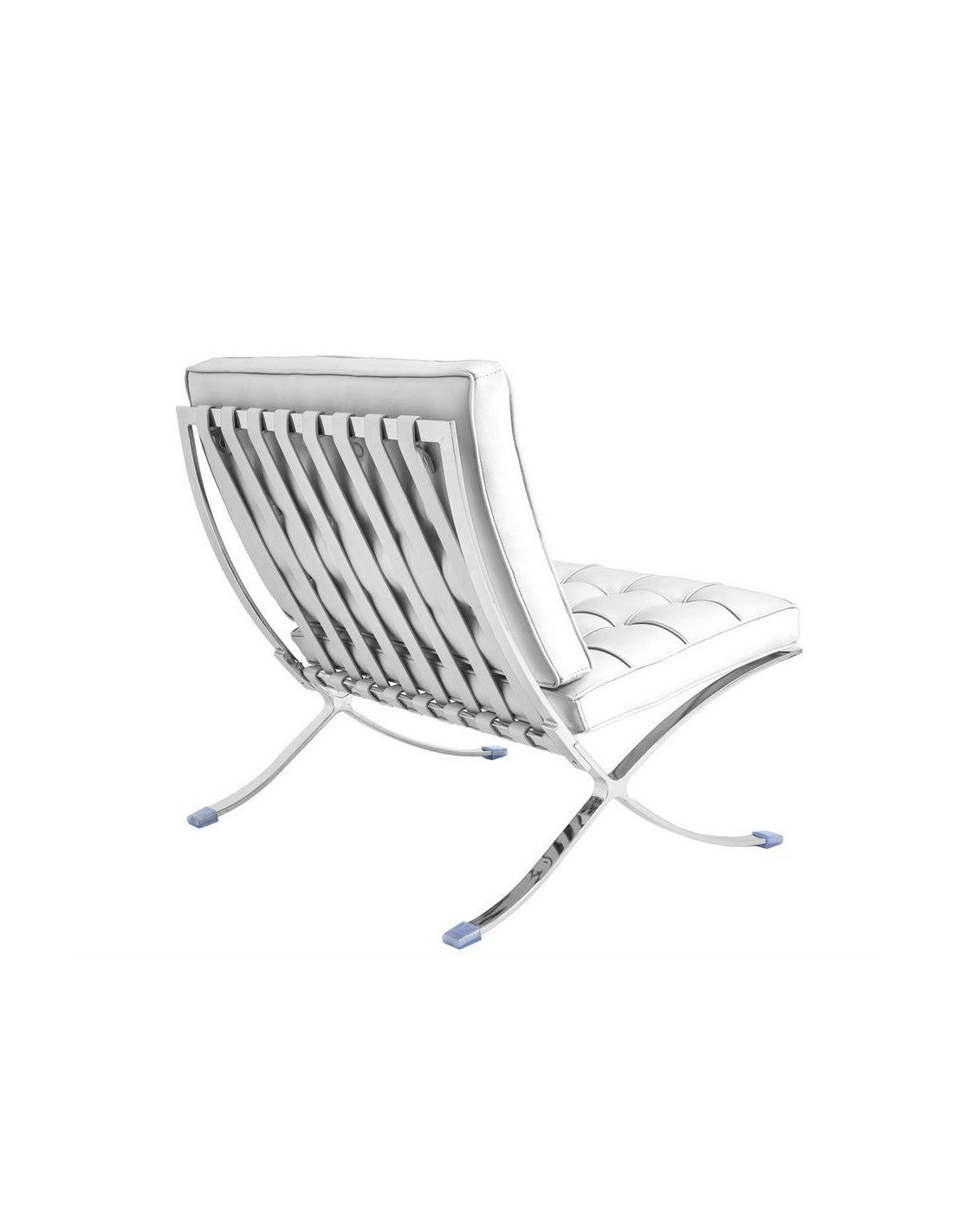 Detalle silla diseño piel top blanca con interior espuma alta densidad y estructura acero inoxidable - muebles diseño Granada y Murcia