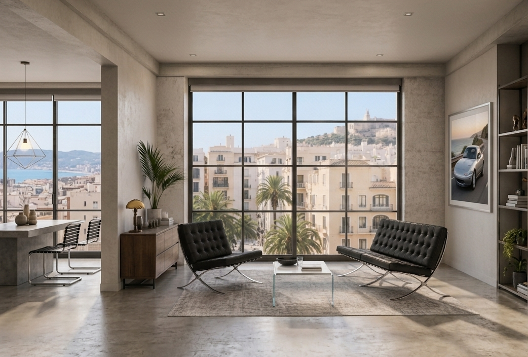 Silla de diseño BARNA en similpiel negra con llamativa estructura de acero inoxidable brillante, versátil y elegante, disponible en otros colores y tapizados bajo pedido.