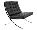 Silla BARNA diseño / acero inoxidable / piel top negra