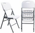 Silla BEACH NEW, plegable, metal, gris, polietileno blanco