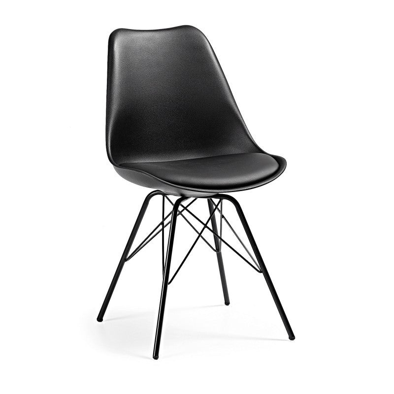 Silla BELLA (SU), cromada, carcasa y cojín negro