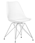 Silla BELLA / cromada / carcasa y cojín blanco