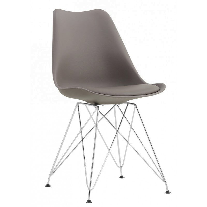 Silla BELLA (SU), cromada, carcasa y cojín gris oscuro