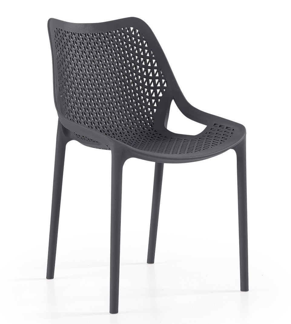 Silla BILL, apilable,  polipropileno antracita