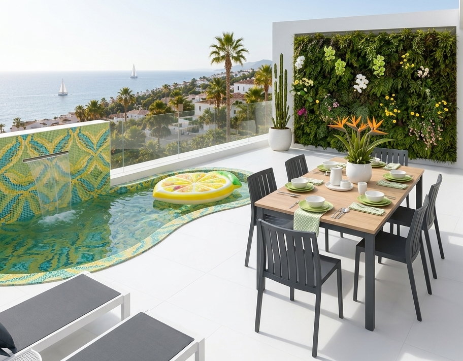 Silla de terraza moderna CHOPIN color antracita resistente al sol y la humedad, mobiliario apilable de exterior para restaurantes, hoteles y hostelería en Valencia y Murcia