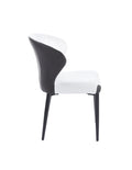 Silla DAVOS, metal, tapizado similpiel marrón y blanco