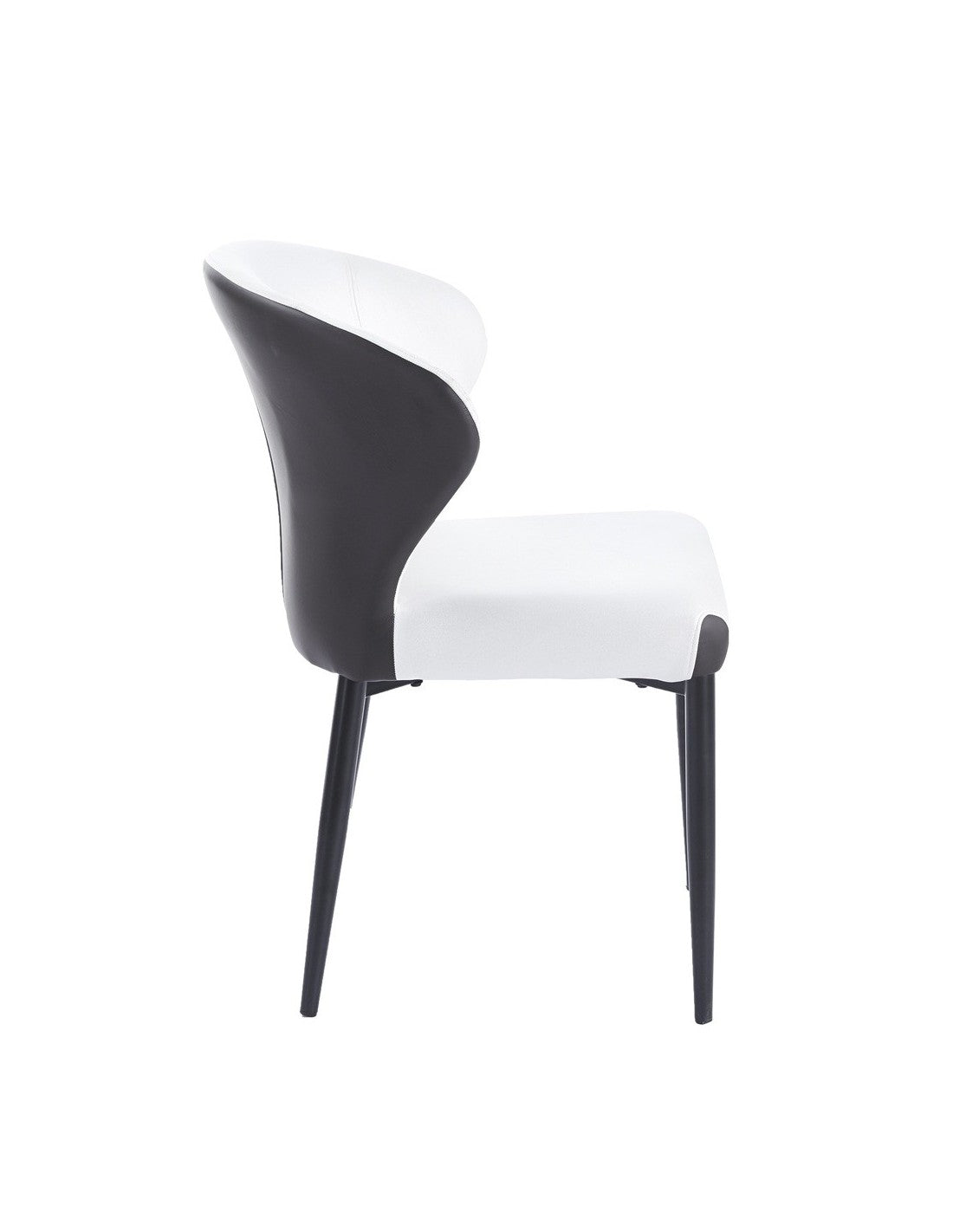 Silla DAVOS, metal, tapizado similpiel marrón y blanco
