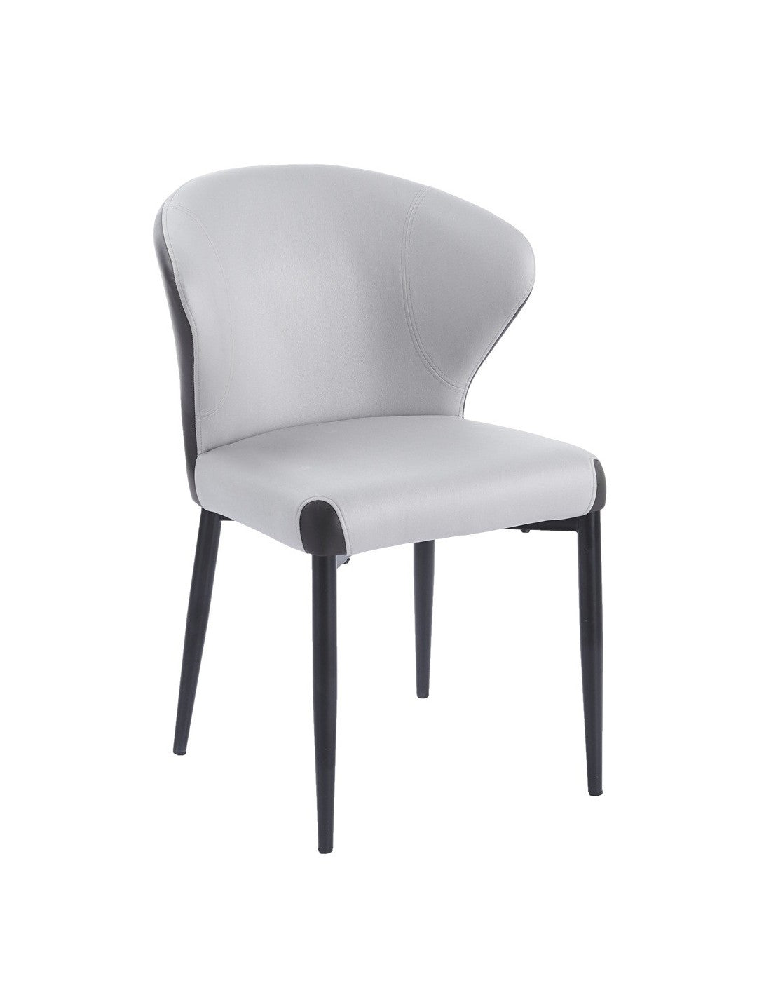 Silla DAVOS, metal, tapizado similpiel marrón y gris