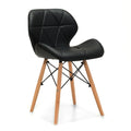 Silla DIANA, madera, similpiel negra