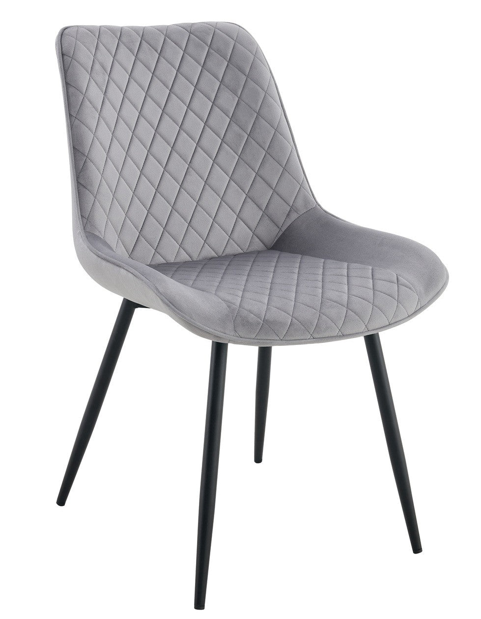 Silla FELICIO / tapizado velvet gris claro