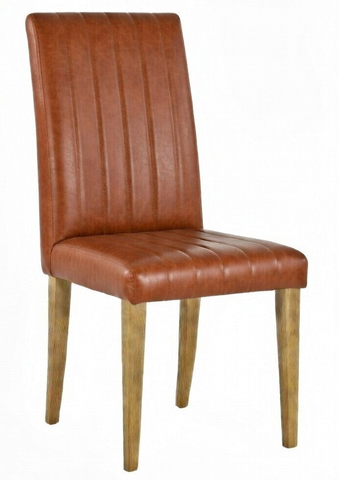 Silla GENOVA / tapizado similpiel / vintage marrón