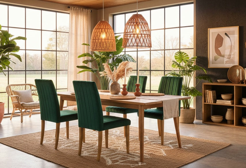 Silla GENOVA / tapizado velvet / verde oscuro