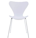 Silla JACOBO, apilable, cromada, acabado lacado blanco
