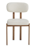 Silla MESINA / metal acabado de color madera / similpiel blanca