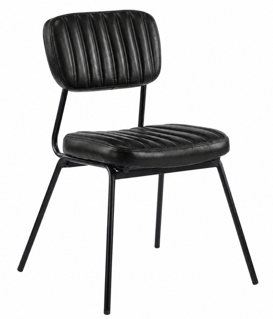 Silla NUREMBERG, metal, similpiel negra